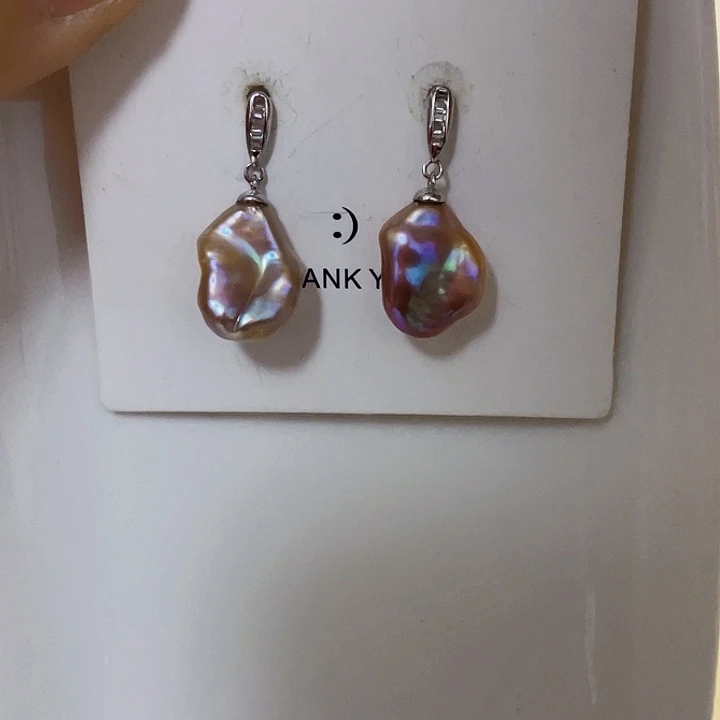 耳饰淡水珍珠银S925镶嵌