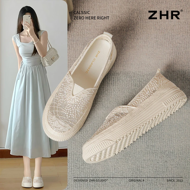 ZHR渔夫鞋夏季新款女鞋女款布鞋薄款搭配镂空凉鞋一脚蹬透气鞋