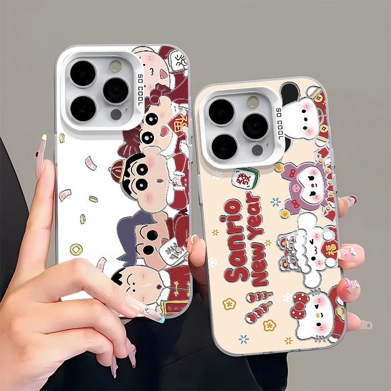 BANCA彩银小新KT拜年适用苹果16/15promax手机壳华为oppo小米vivo