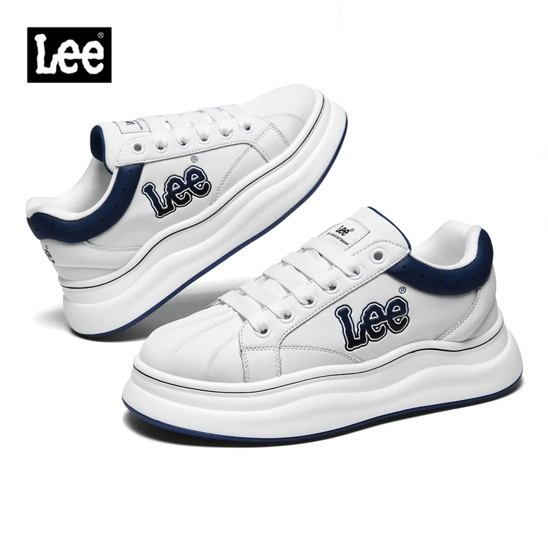 Lee贝壳头板鞋春季男士运动休闲鞋减震增高气垫鞋百搭小白鞋