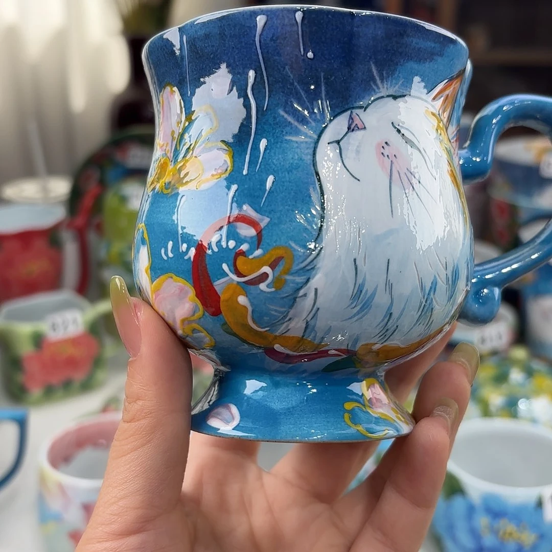 瓷片景德镇手绘高温釉下彩陶瓷茶具