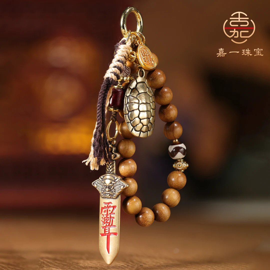 【嘉一珠宝】清Z龟龟雨渐耳挂饰原创设计钥匙扣挂件手捻珠文玩盘玩