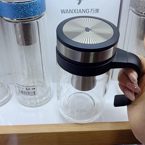 万象玻璃单层U214，黑色500毫升