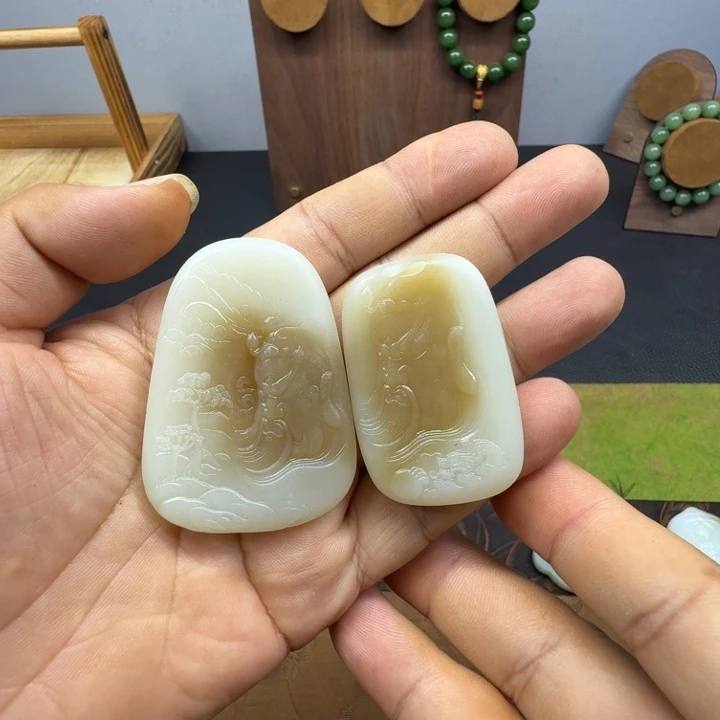 和田玉未镶嵌颈饰临*