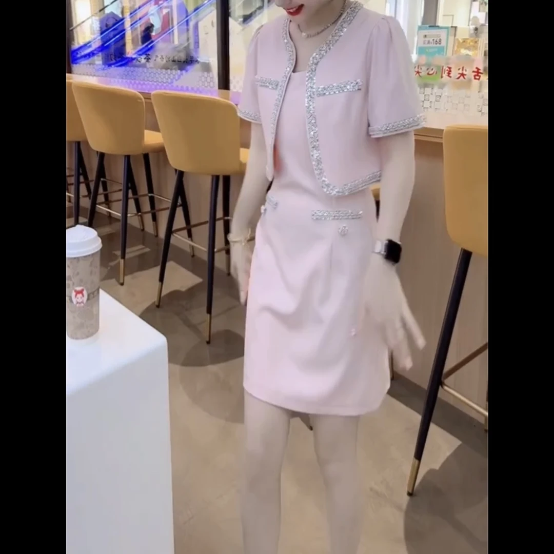 新款小香风连衣裙套装两件套