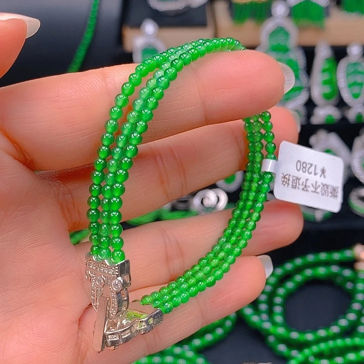 翡翠未镶嵌耳饰天然A货翡翠手链