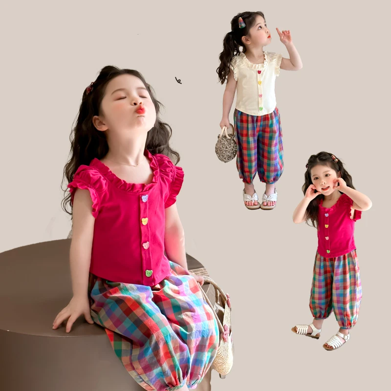 女小童时尚套装夏季2025新款女宝宝洋气薄款夏装小女孩休闲两件套