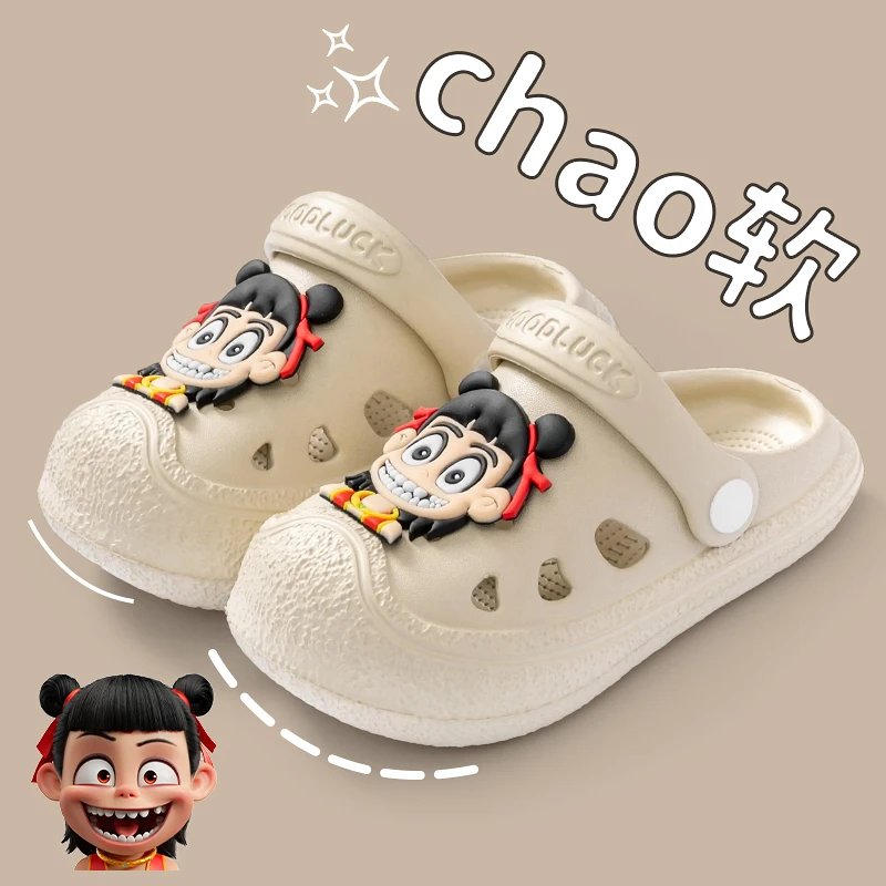 EVA儿童拖鞋男女童夏季新款哪吒卡通两穿男孩儿童防滑软底凉拖鞋