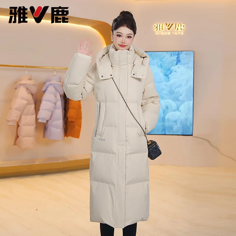 雅鹿羽绒服女款爆款2025新款正品长款羽绒服女款2025保暖同款外套