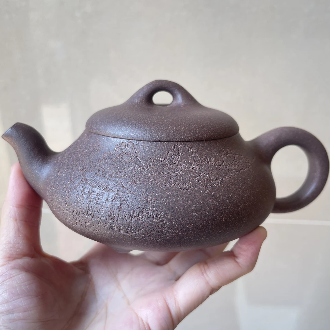 宜兴正品紫砂壶原矿共生矿老料汉棠石瓢大品290cc精工半手高温烧