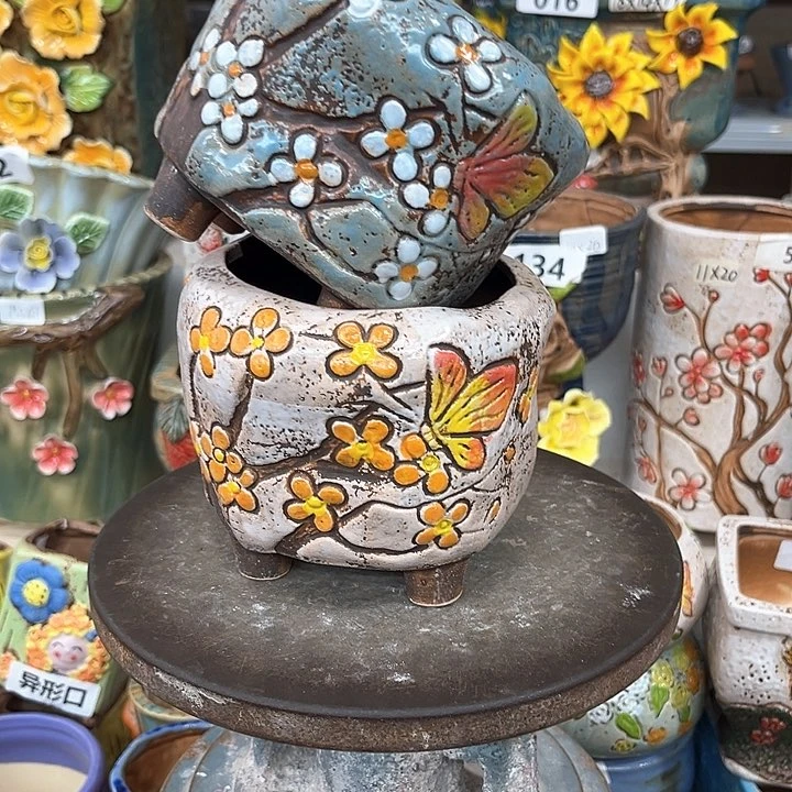 紫砂花盆粗陶材质多肉花盆