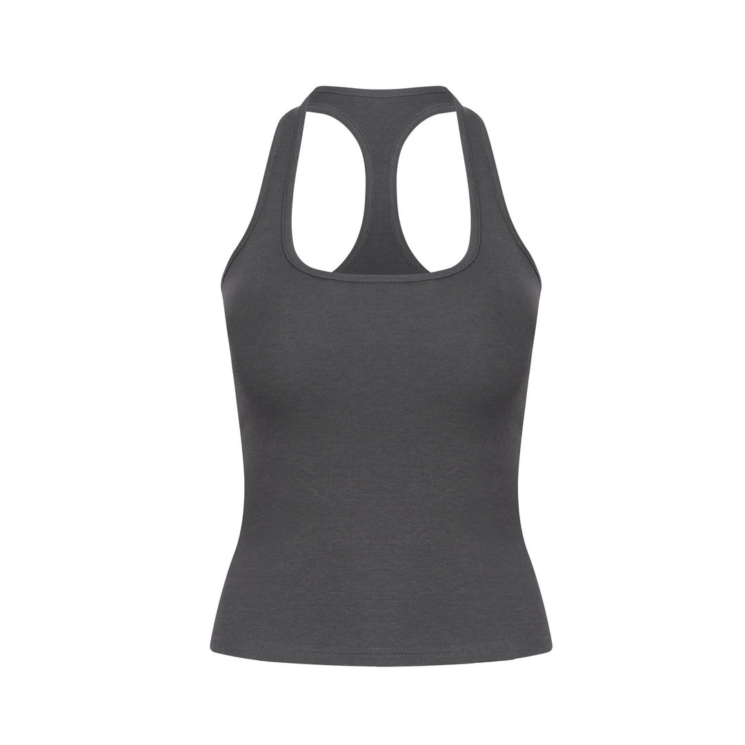 【Aliu自制】带胸垫辣妹工字型U领修身显瘦无袖背心女纯色内搭吊带