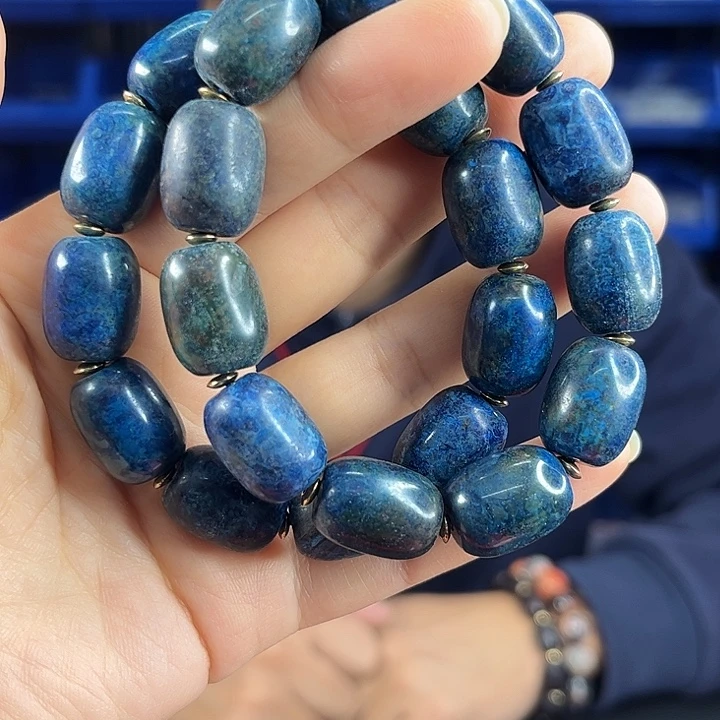 玛瑙未镶嵌手饰T16紫龙丹蓝肽桶珠发其一