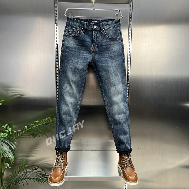【高端】秋季男士潮流新款长裤男水洗复古机车风牛仔裤直筒休闲百搭