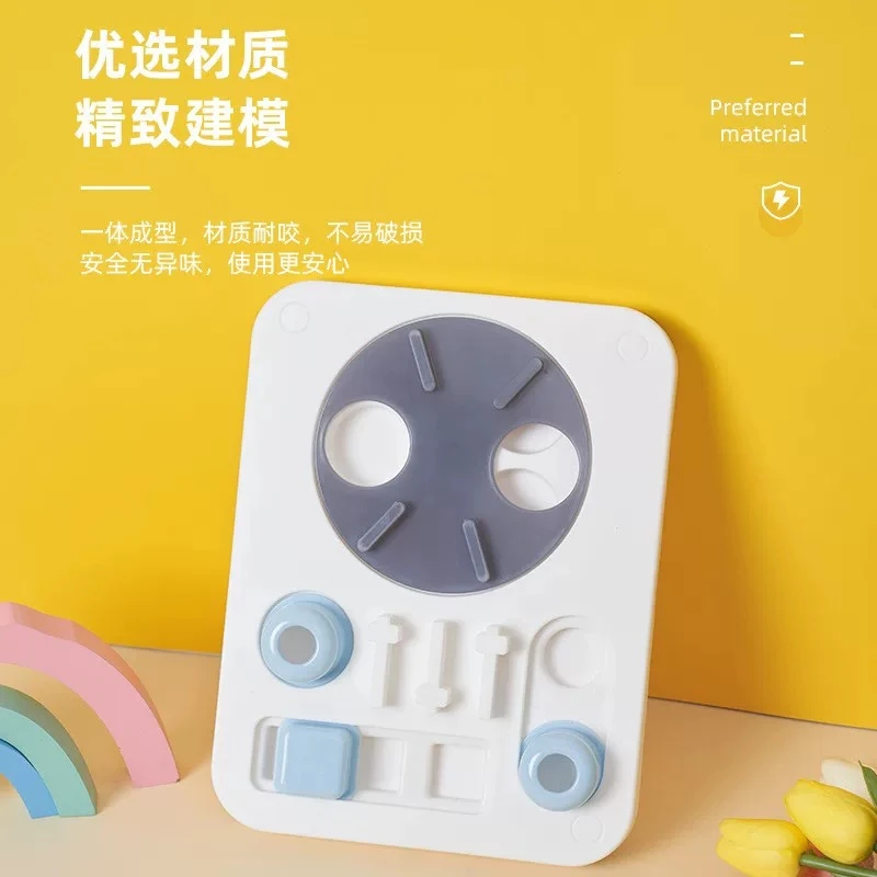 蓝白方形仪表盘狗狗益智慢食狗玩具防噎嗅闻训练拼图狗狗缓食器