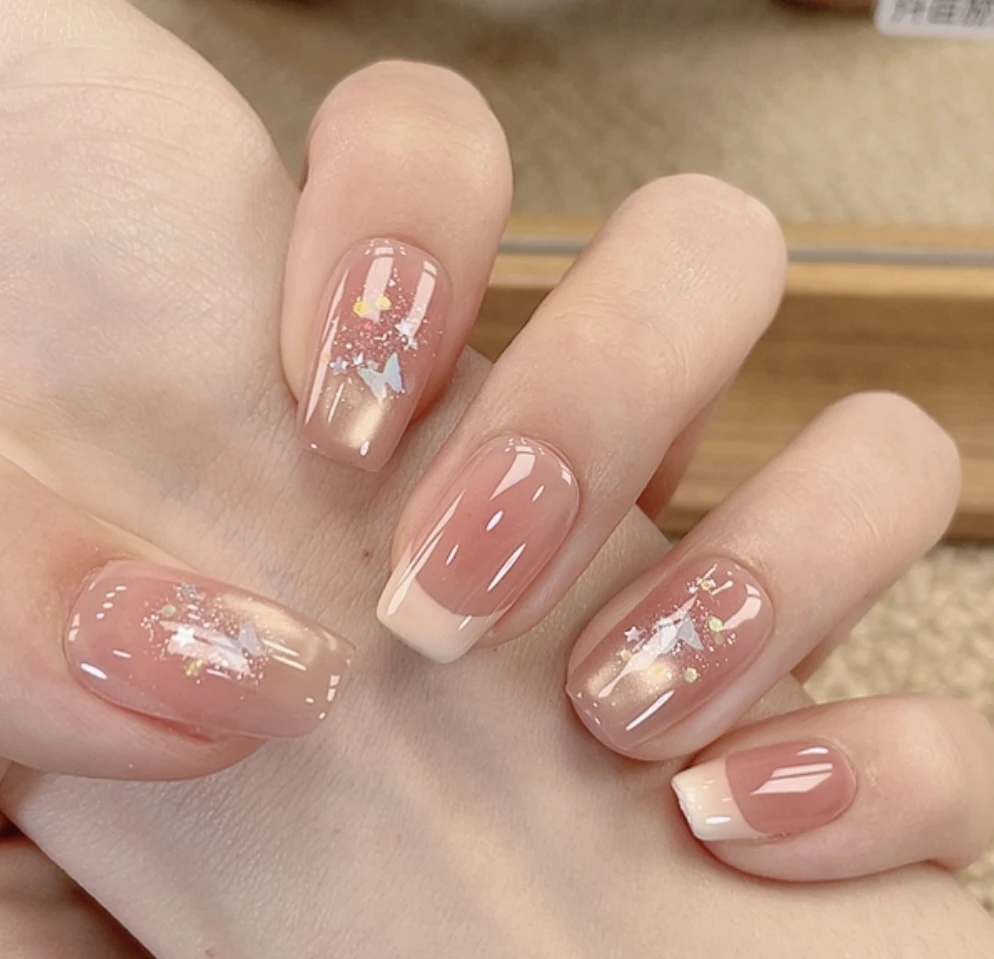 【远山芙蓉】秋冬新款温柔千金溜边法式千金纯手工穿戴甲