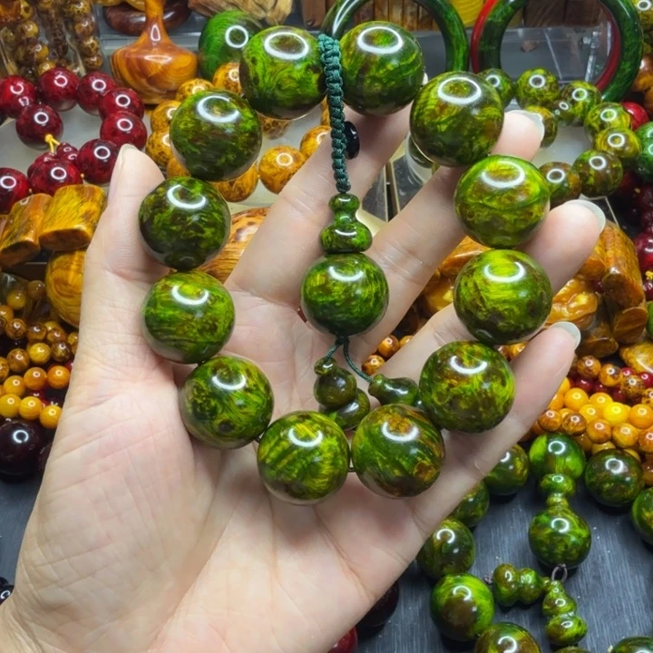 松木琥珀木文玩手串