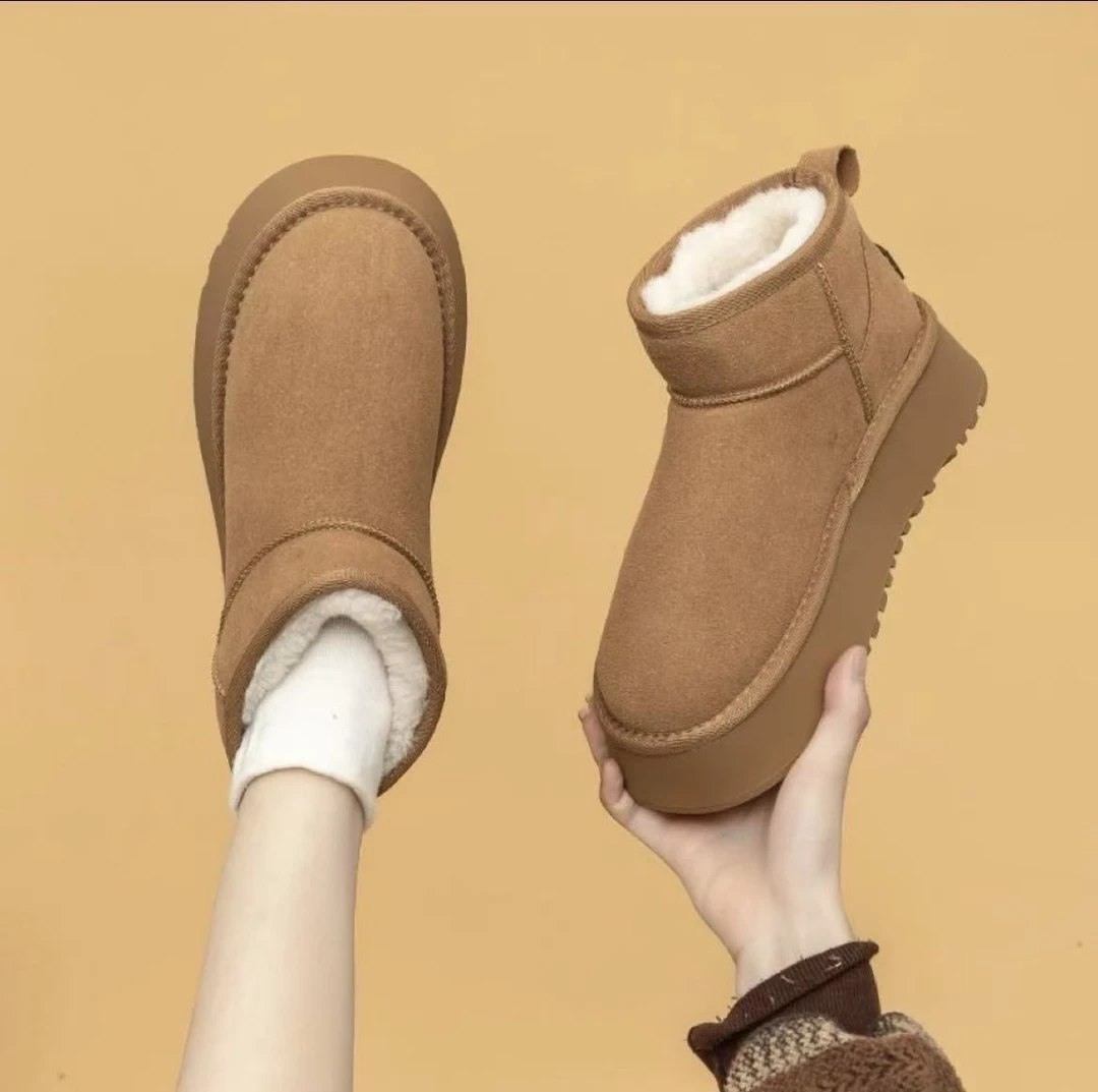 【现货】2024厚底雪地靴防滑冬季加绒加厚保暖