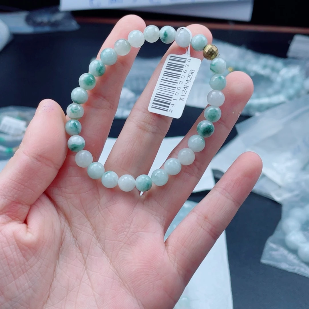 未镶嵌琥珀戒指珠串6.8