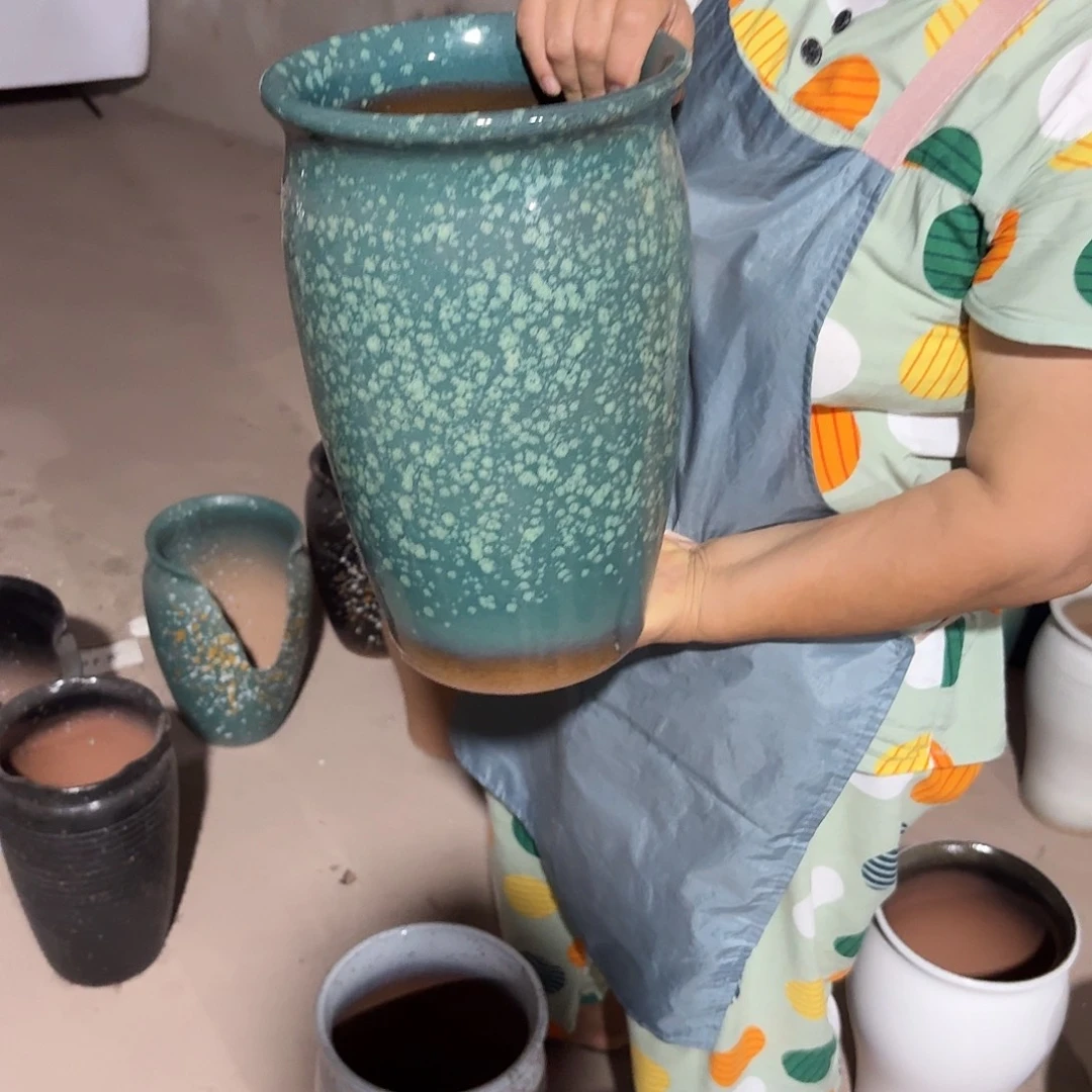 紫砂花盆口20高33