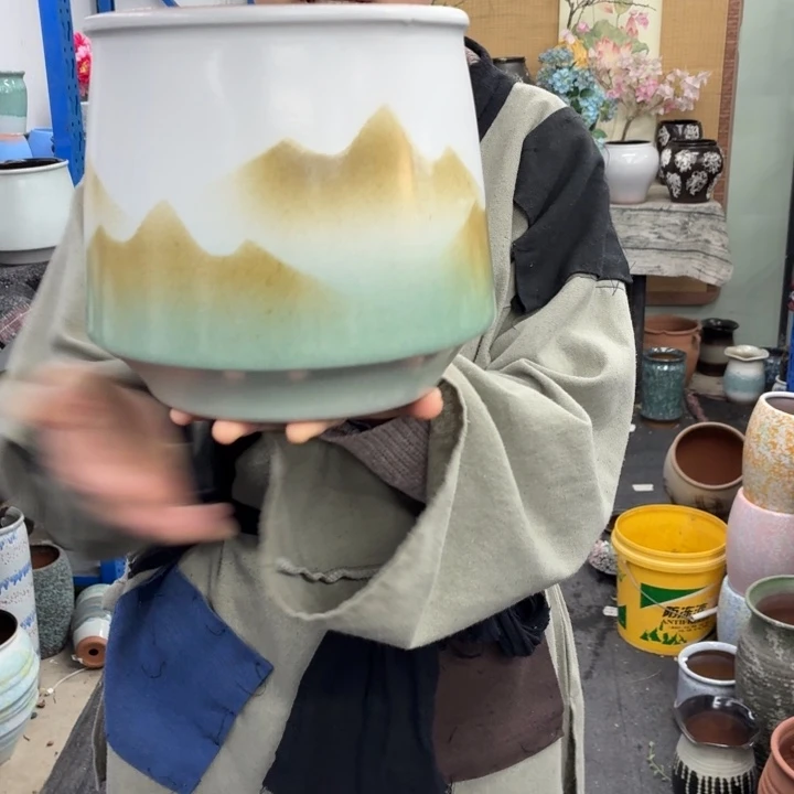 19×21 -粗陶花盆有孔-买买买