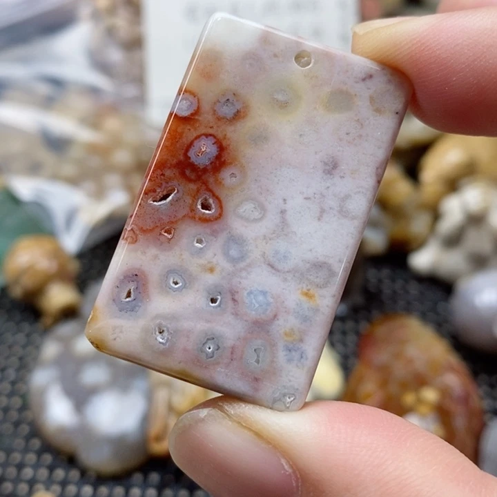 硅化珊瑚（珊瑚玉）颈饰未镶嵌7***j