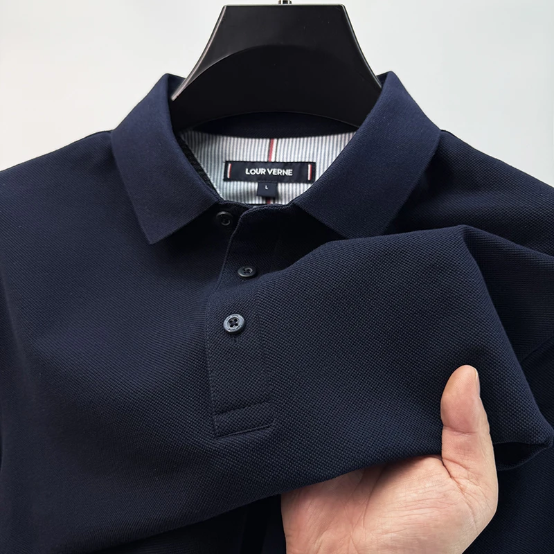 in cotton sea100%纯棉短袖t恤男士夏季新款纯色时尚百搭POLO衫