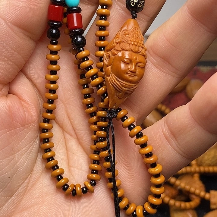 橄榄核吊坠橄榄核雕猴头手串手链