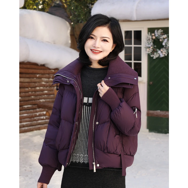 枫竺阿楠anan 雪落云深 90白鸭绒气质大翻领加厚保暖羽绒服女冬季