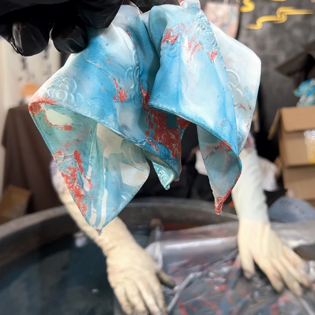 216山茶方巾发圈锦鲤