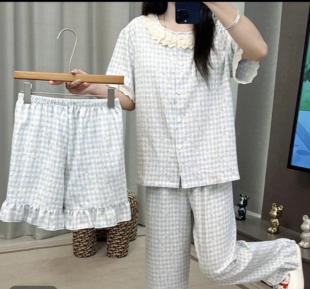 编号100-133专柜撤柜款可爱睡衣女春秋季短袖高级感家居服套装