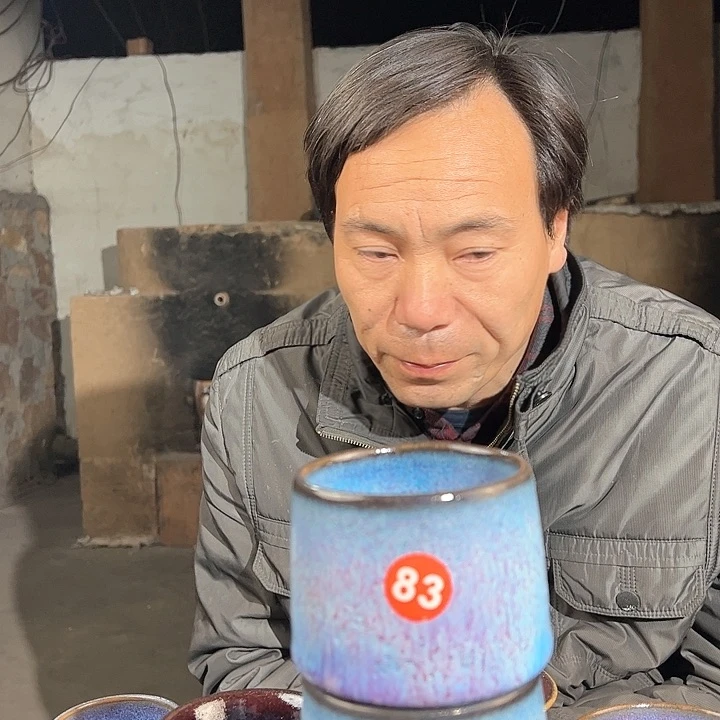 杯原矿釉手工制作钧瓷杯子