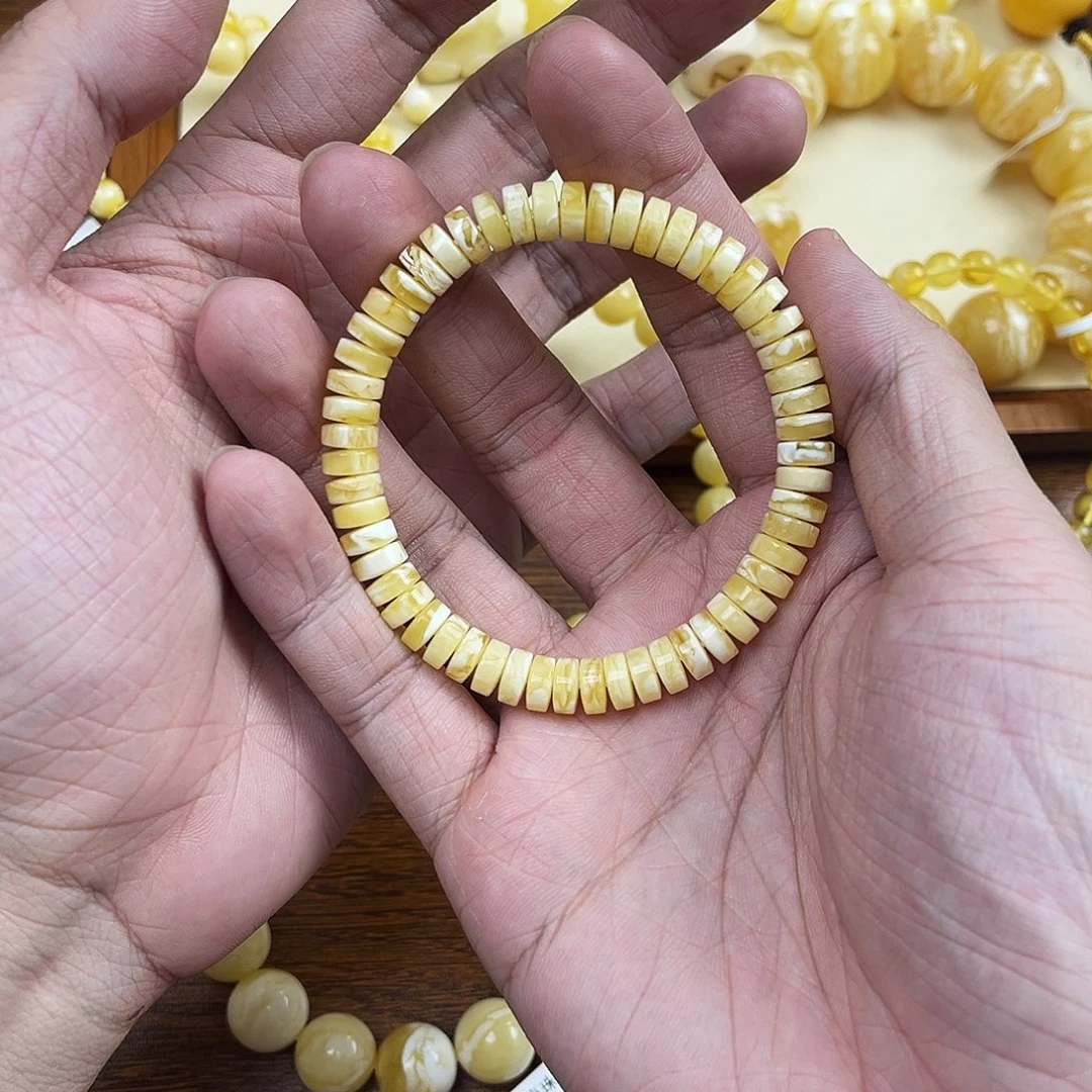 清****蜜蜡未镶嵌手串蜜蜡手串7.5mm