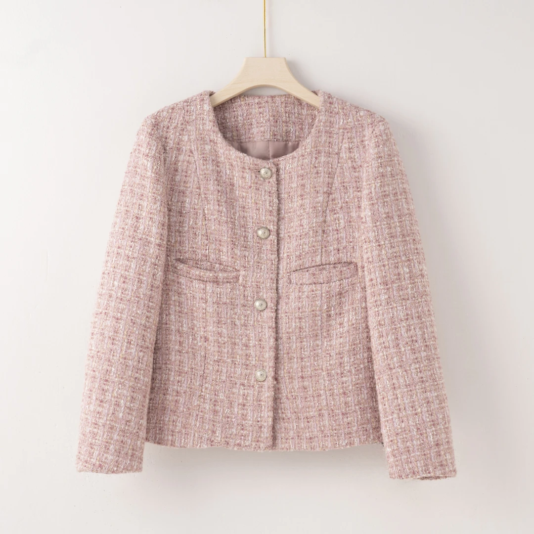 Q2524【特价-占单者限购】秋冬新款气质短款小香风编织时尚款外套