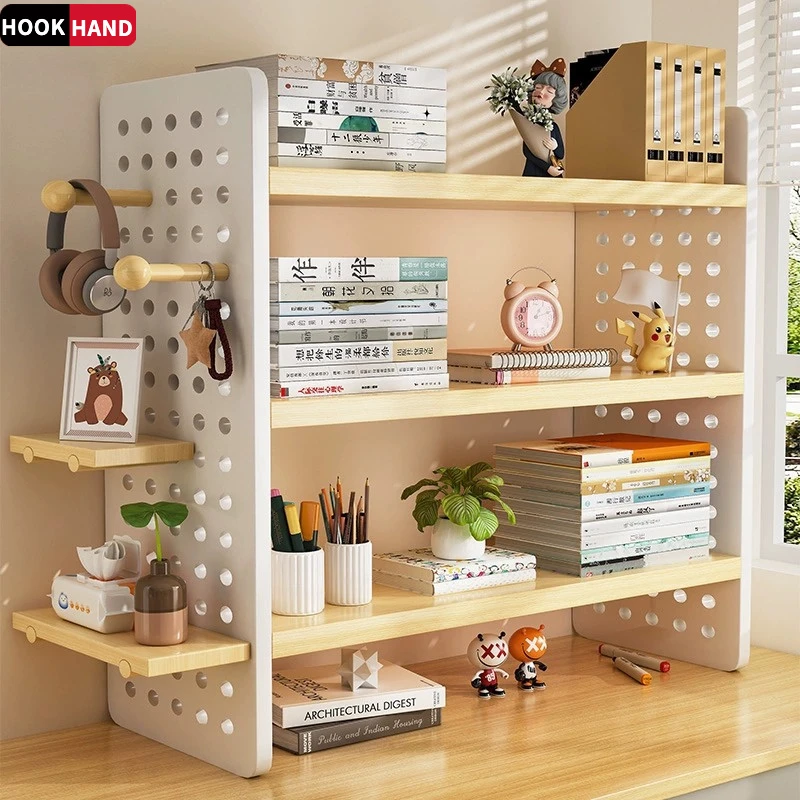 桌面置物架书桌上收纳架家用多层书籍展示架办公桌洞洞板放置架子