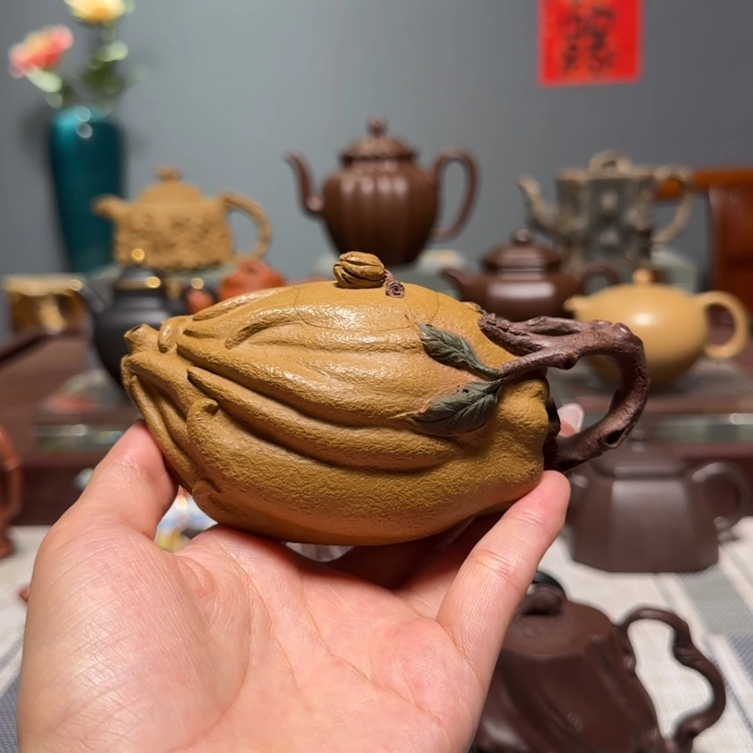 茶壶紫砂全手工佛手壶 160cc