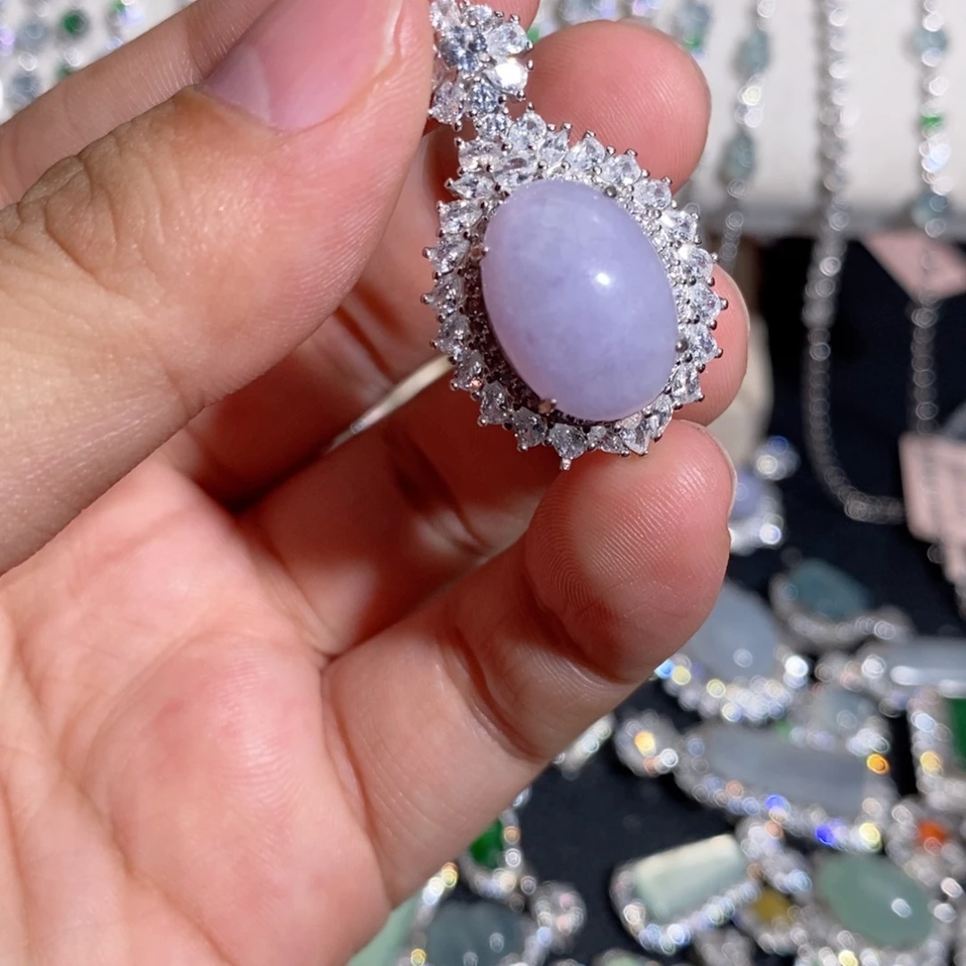 翡翠银S925镶嵌颈饰k j k k