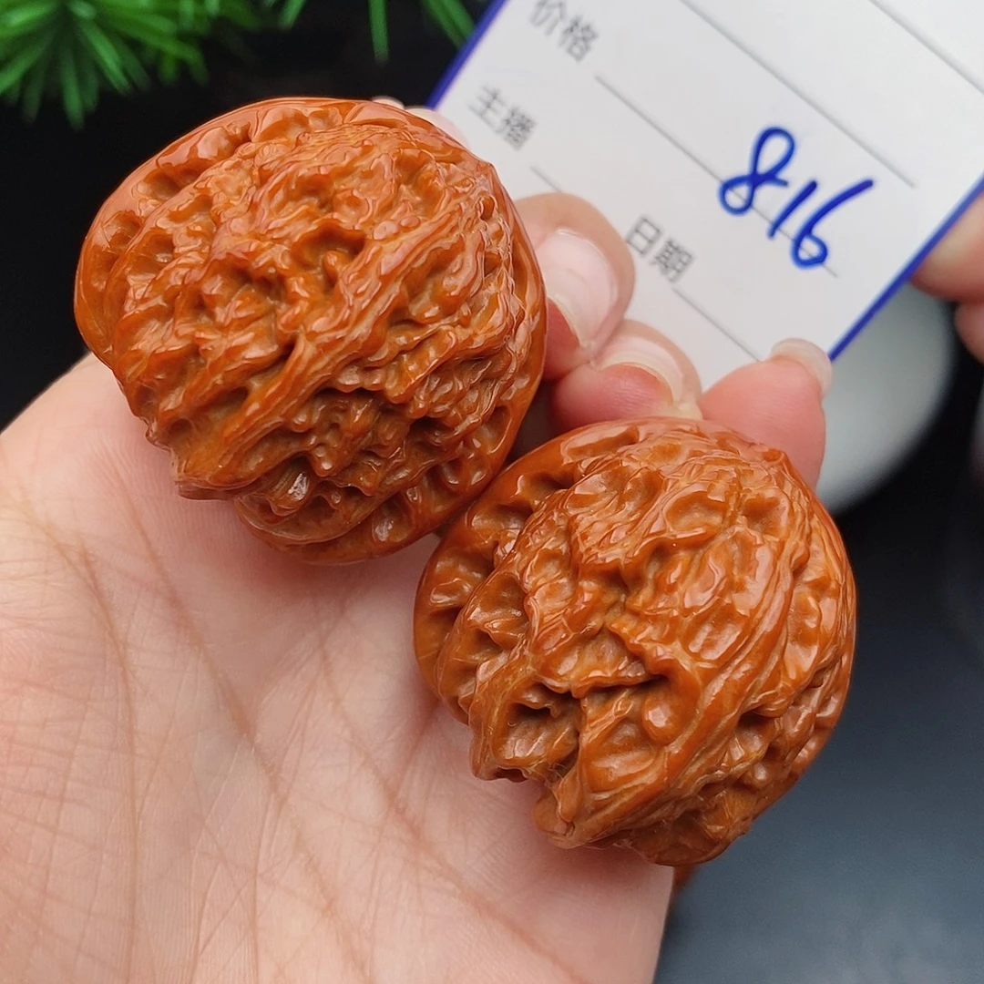 文玩核桃把件37球白816
