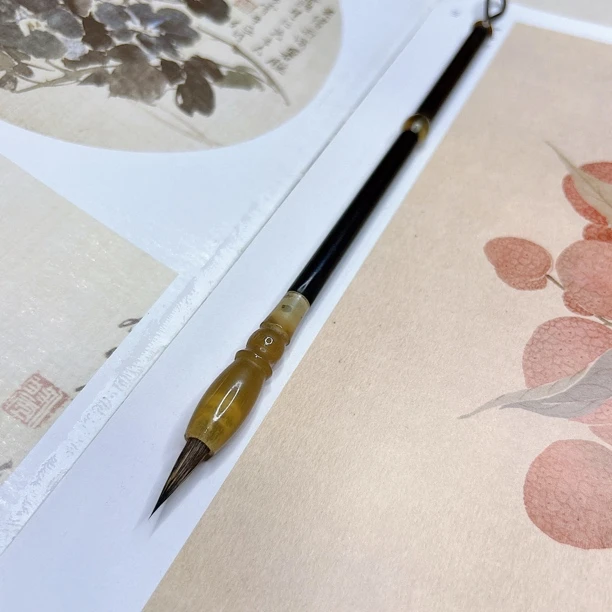 檀木拼接紫毫小楷毛笔文征明蝇头簪花小楷小行书瘦金体国画勾线等