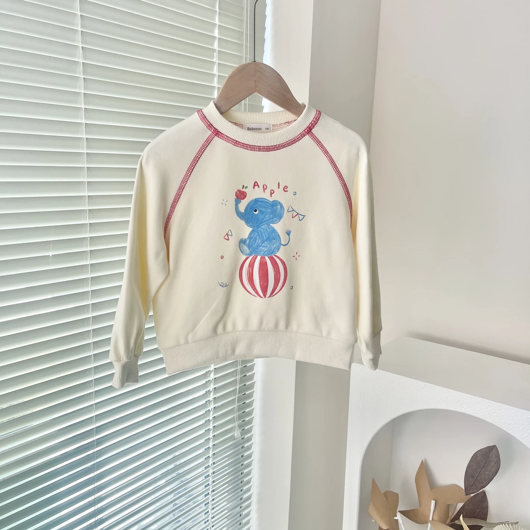 韩单 设计师 25春款 柔软磨毛 五色卡通卫衣