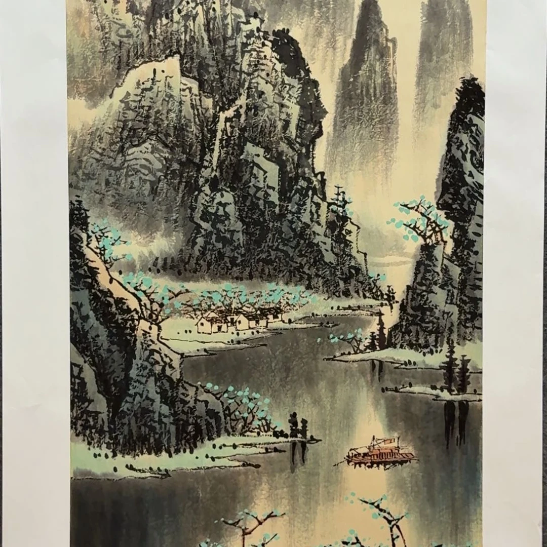 国画三尺作品山水哈哈
