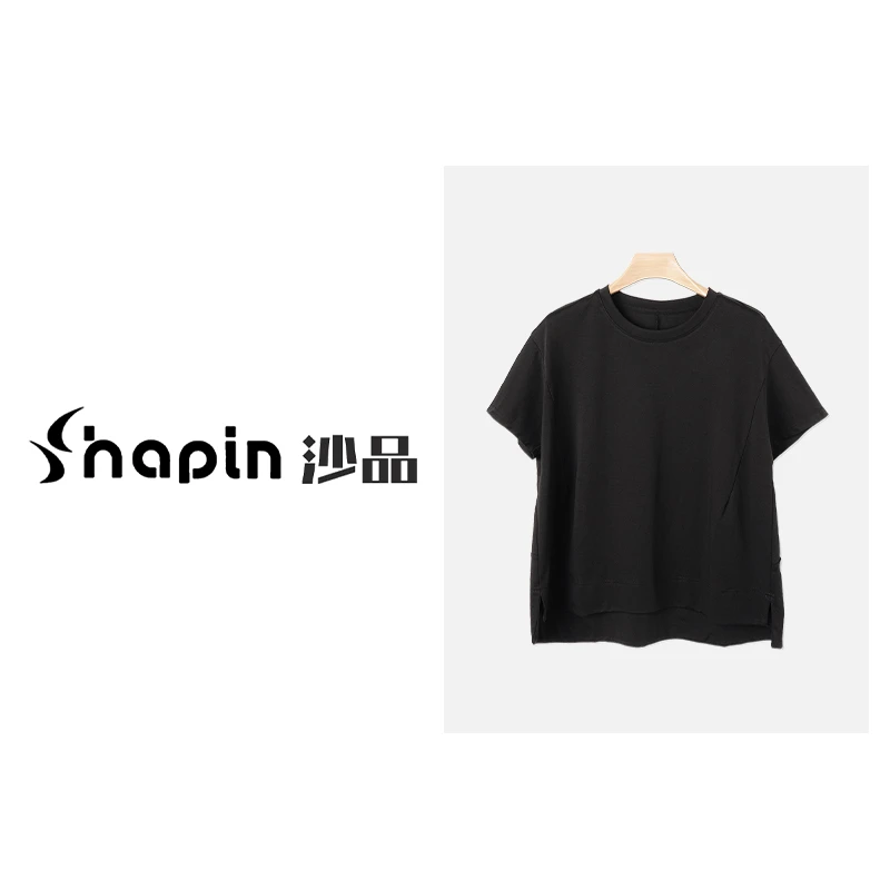 简约时尚显瘦立体剪裁T恤夏季多色短袖上衣女ZD551042