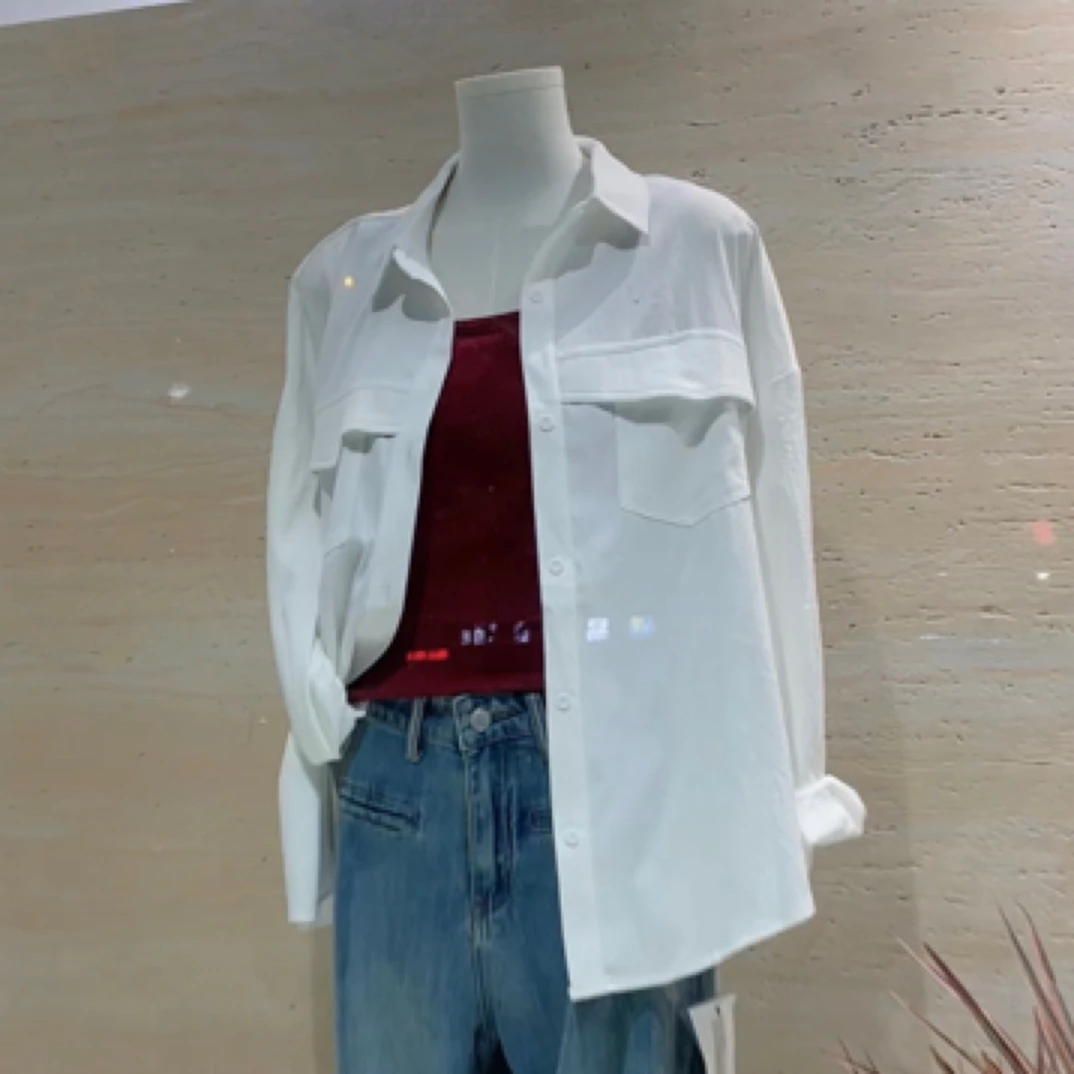 米粒家单款单色白色高货薄款外套