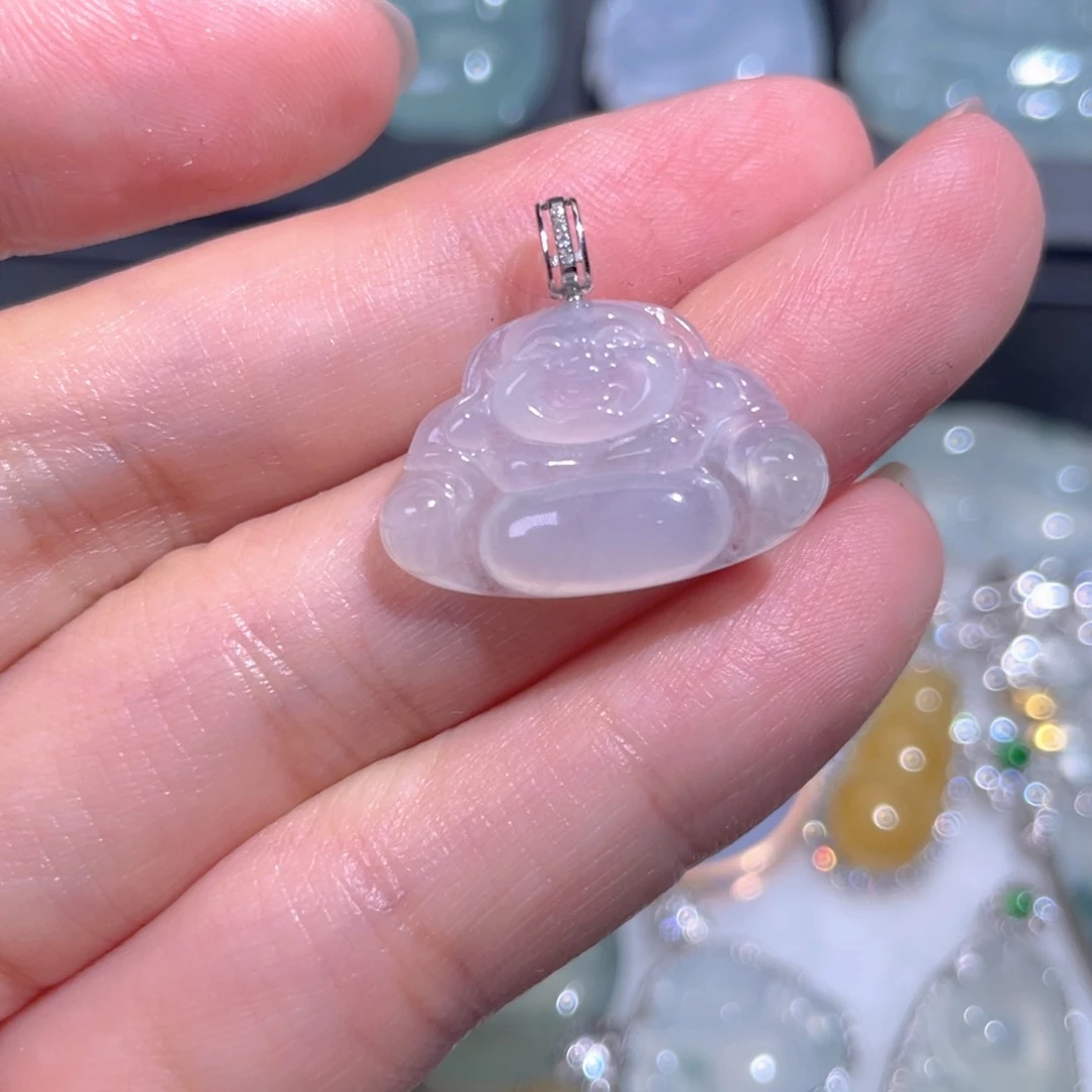 颈饰18K金镶嵌翡翠翡翠