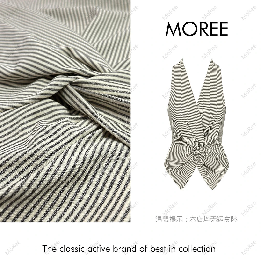 【MOREE】Michel不规则设计感条纹T恤上衣-SY216