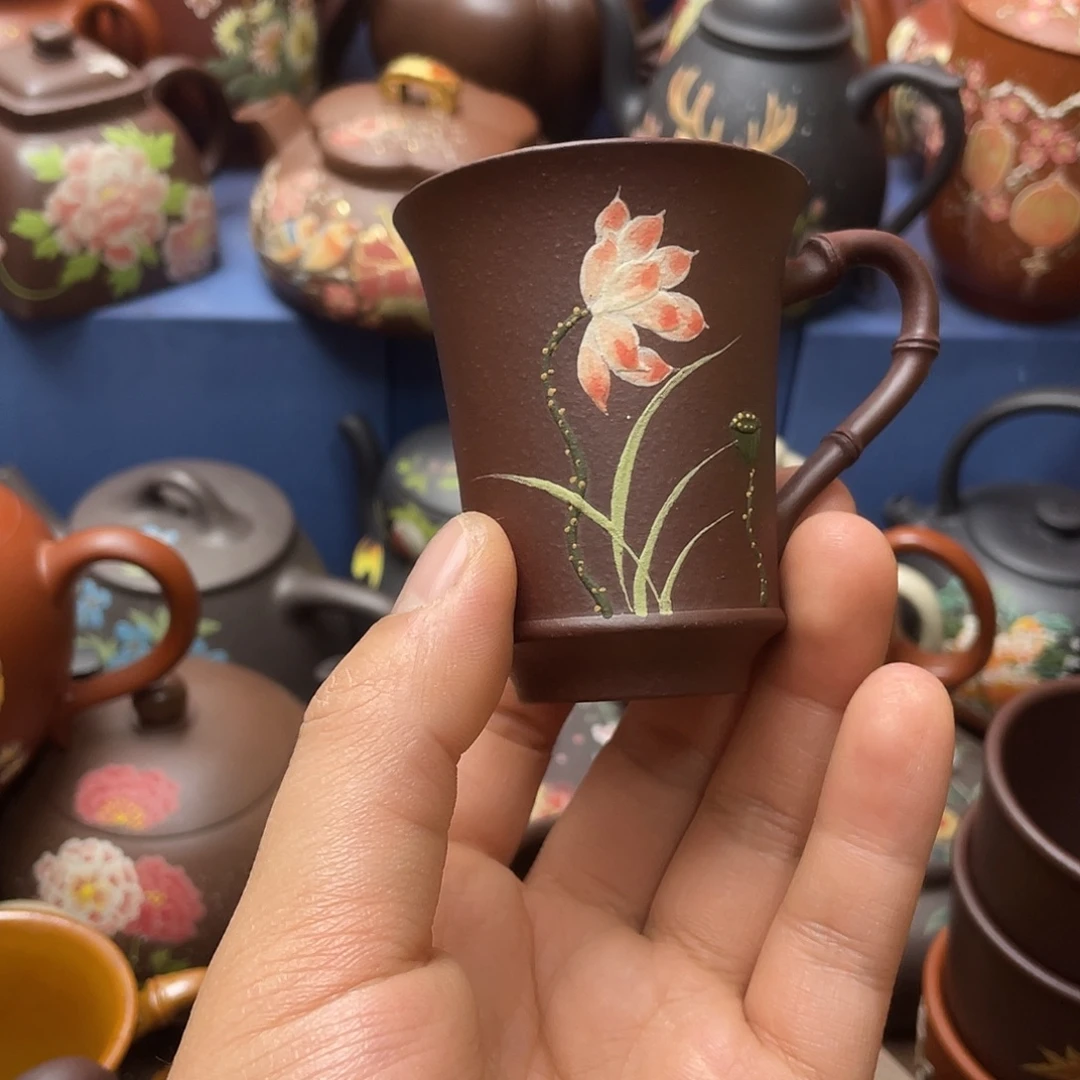 红泥茶杯紫砂主人杯60cc