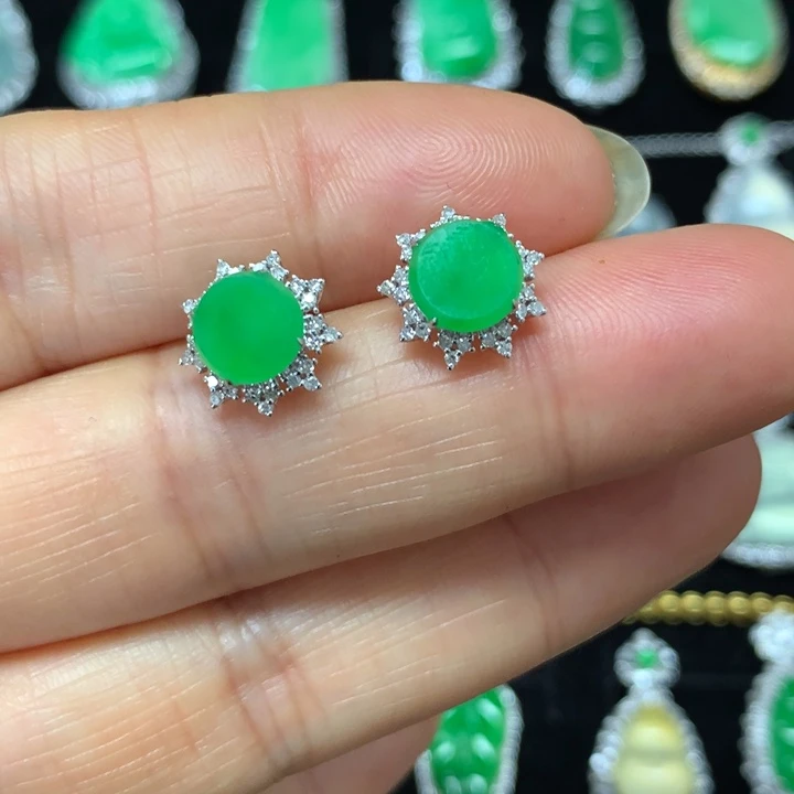 【闪购商品】翡翠18K金镶嵌颈饰耳饰