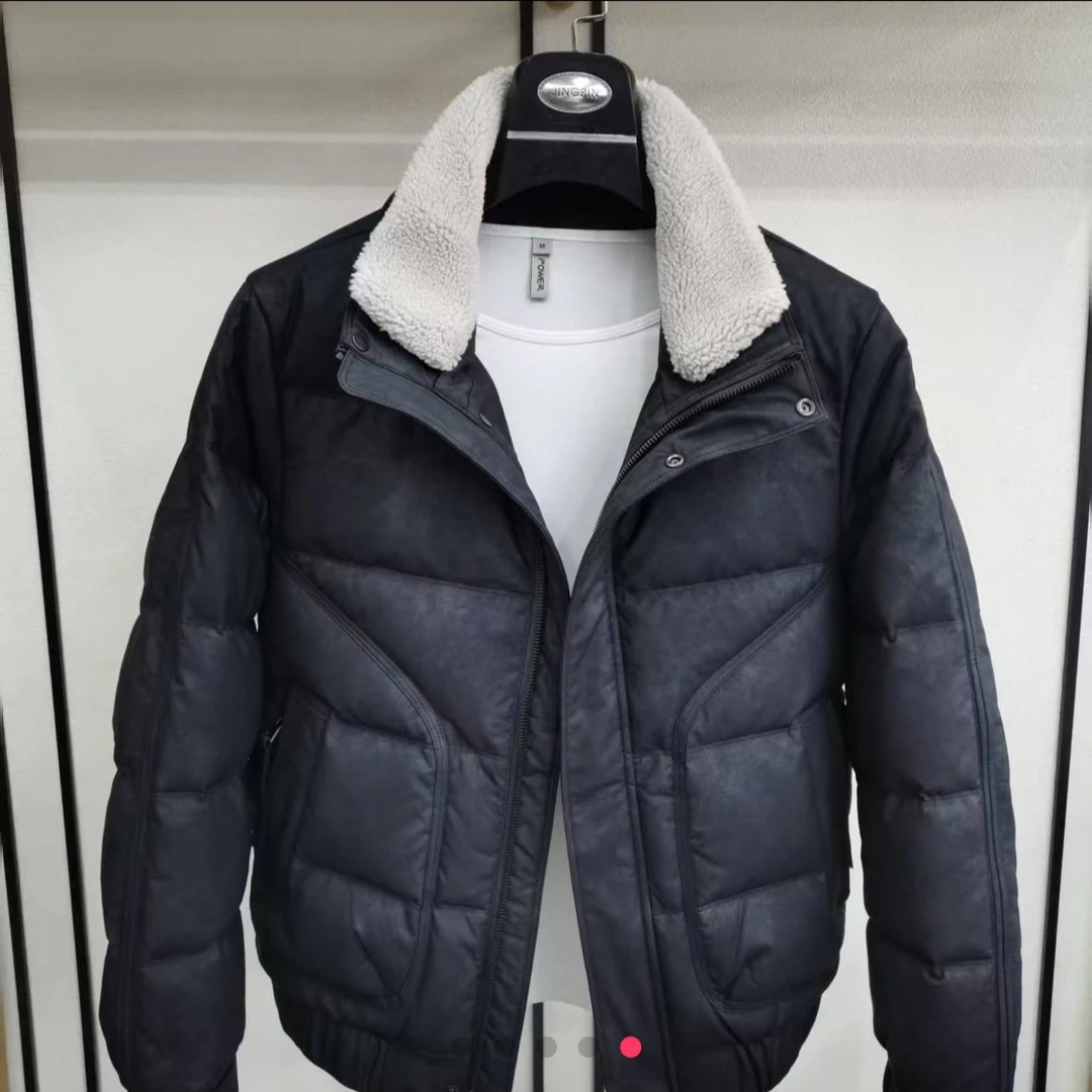 冬季新款防寒保暖防皮可拆卸毛领羽绒服外套