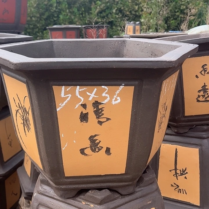 紫砂花盆口55高36