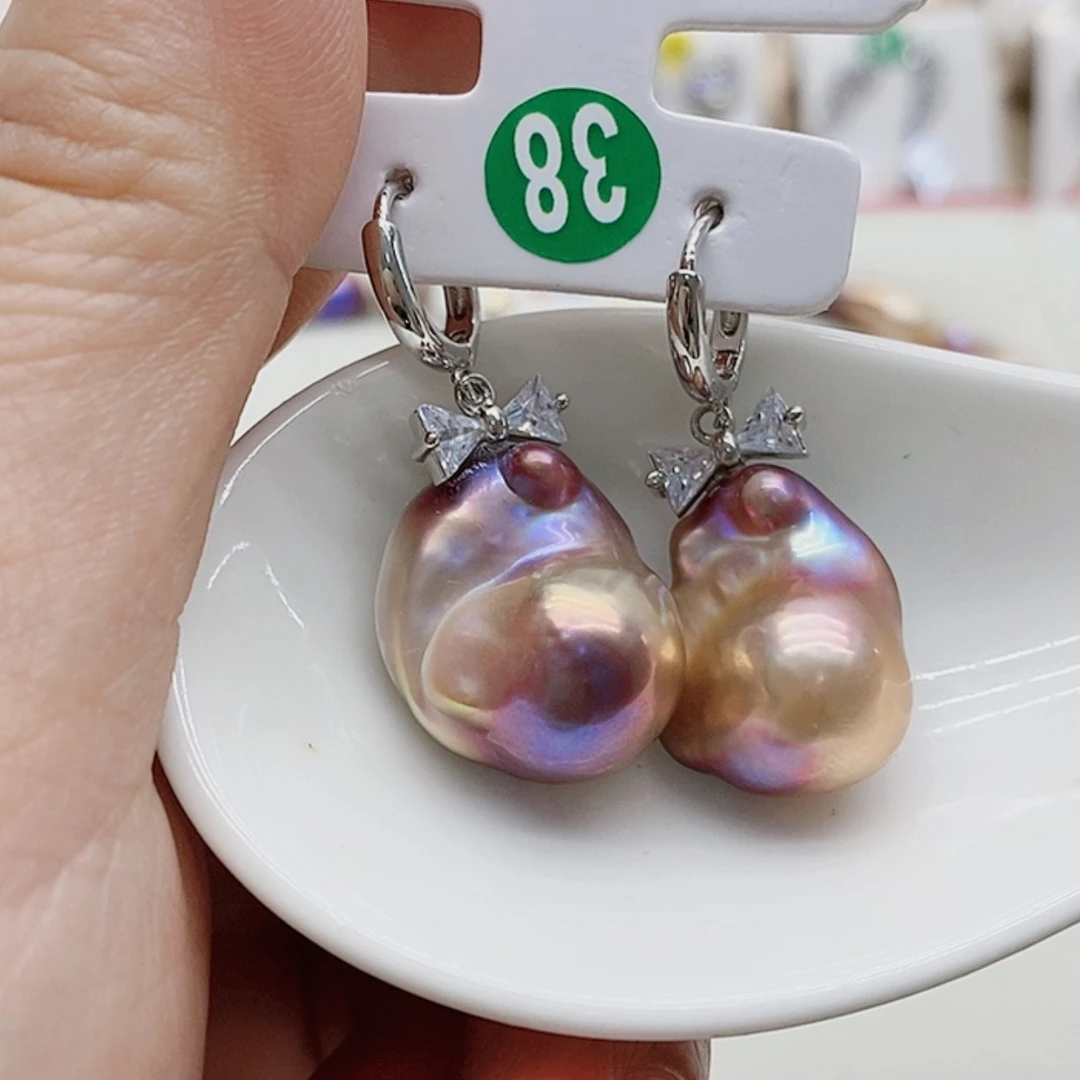 【闪购商品】淡水珍珠耳饰银S925镶嵌